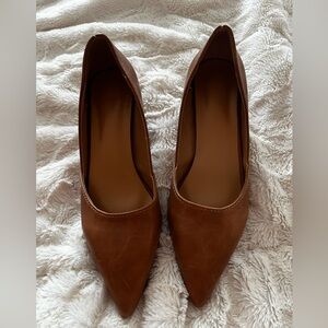 Brown Plant Leather Women's Heels Sz 6